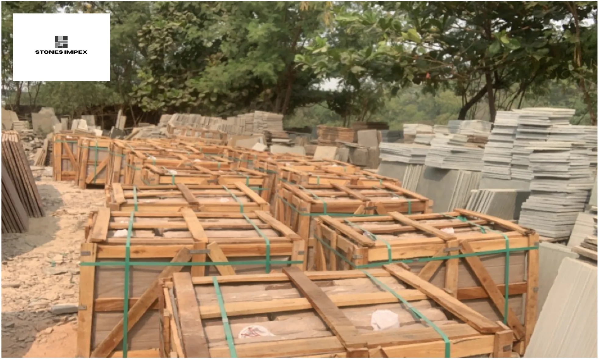 Packed stone ready for dispatch