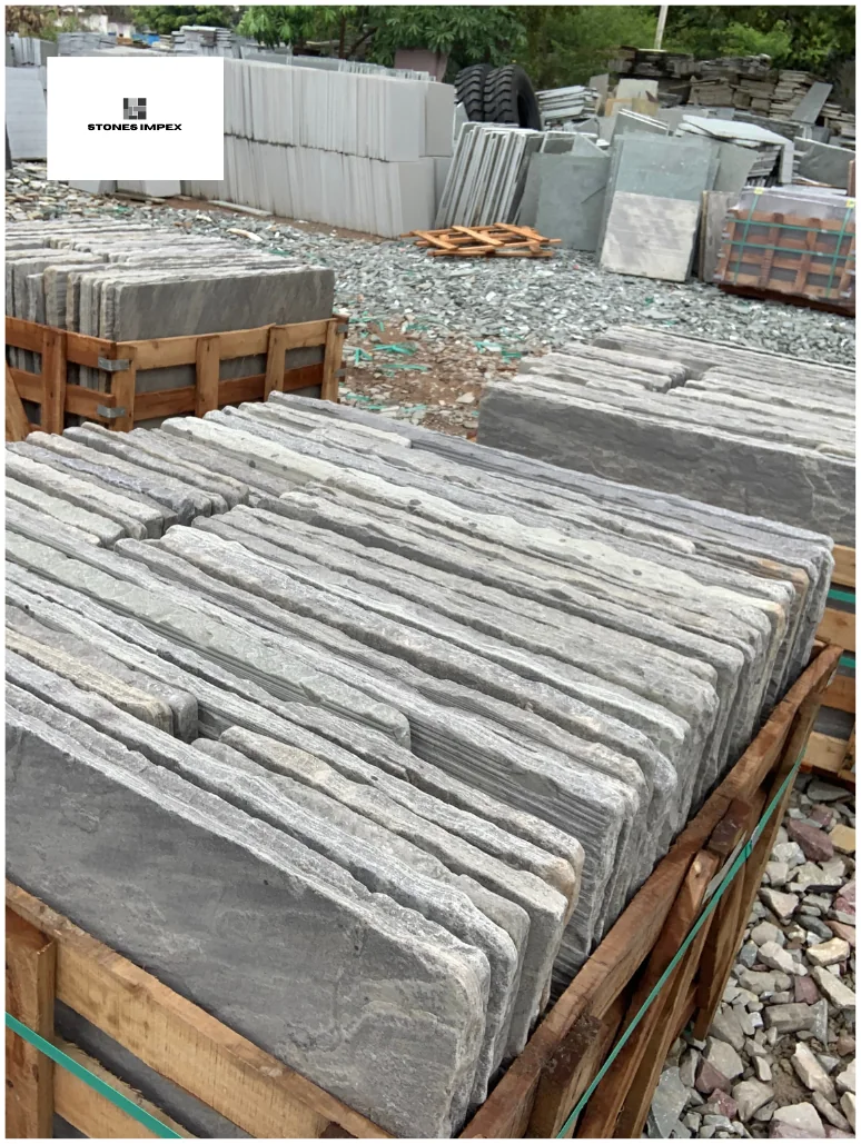 Hand-finished natural stone slabs