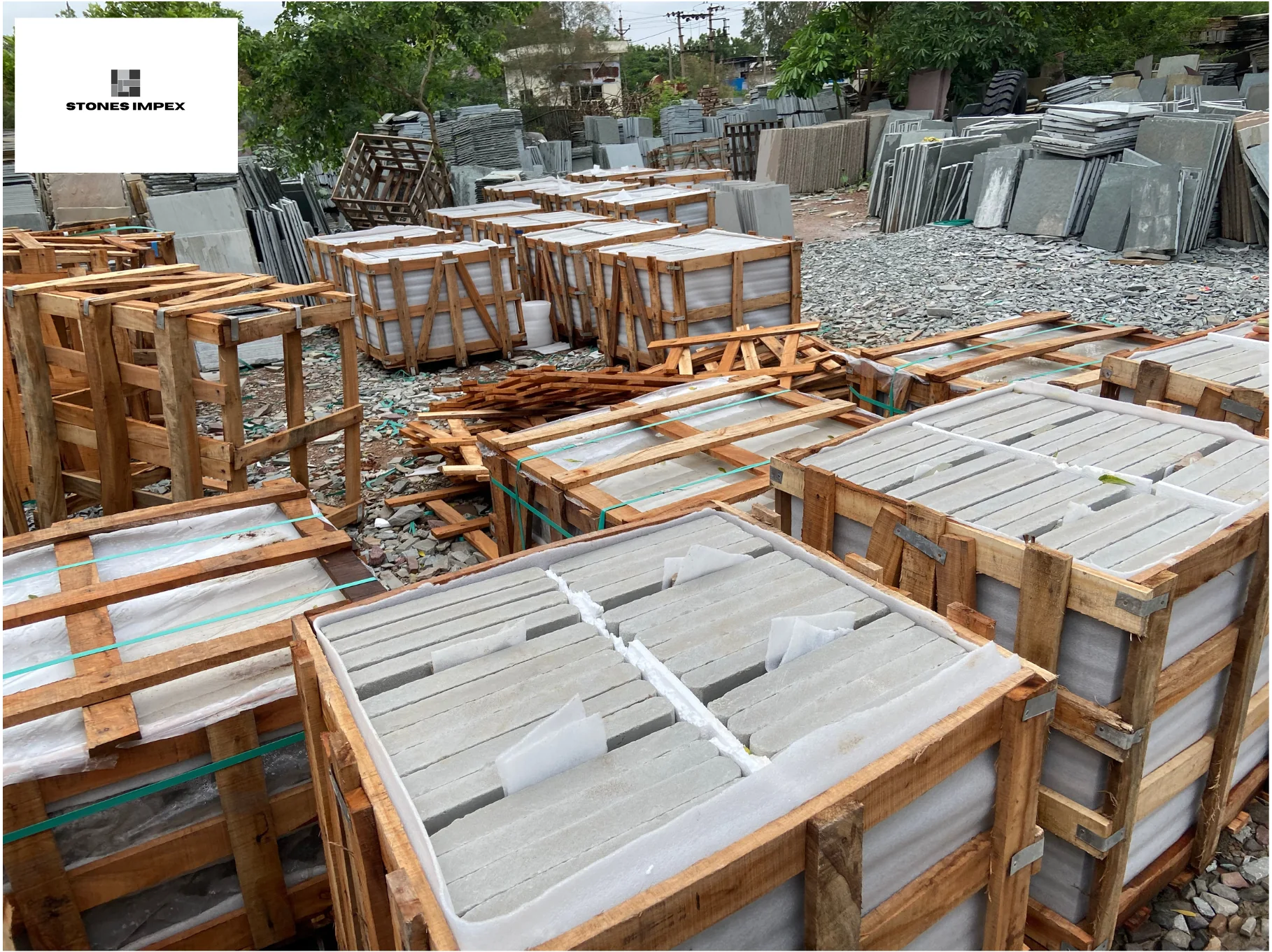 Export-ready stone crates