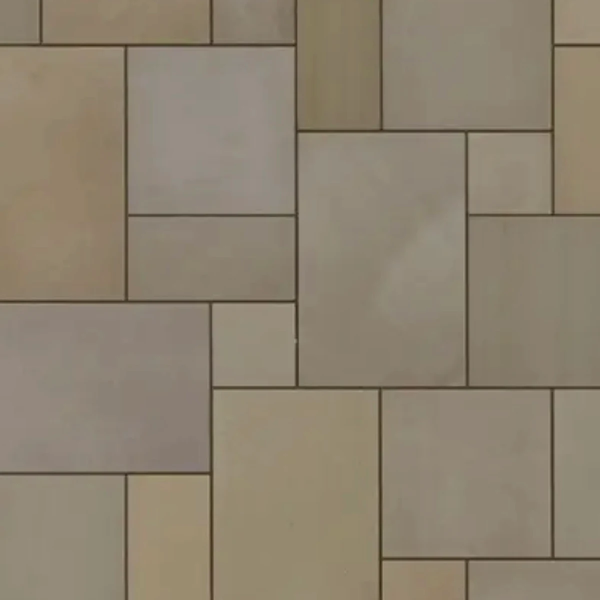 Raj Green Honed sandstone paving pattern