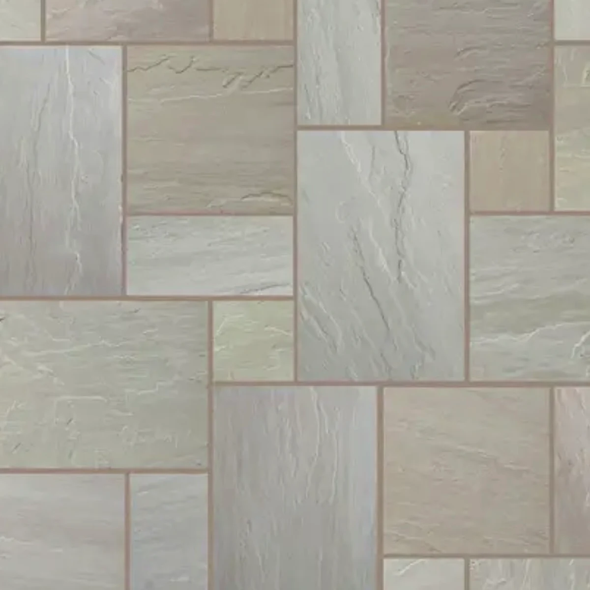 Raj Green Natural sandstone paving pattern