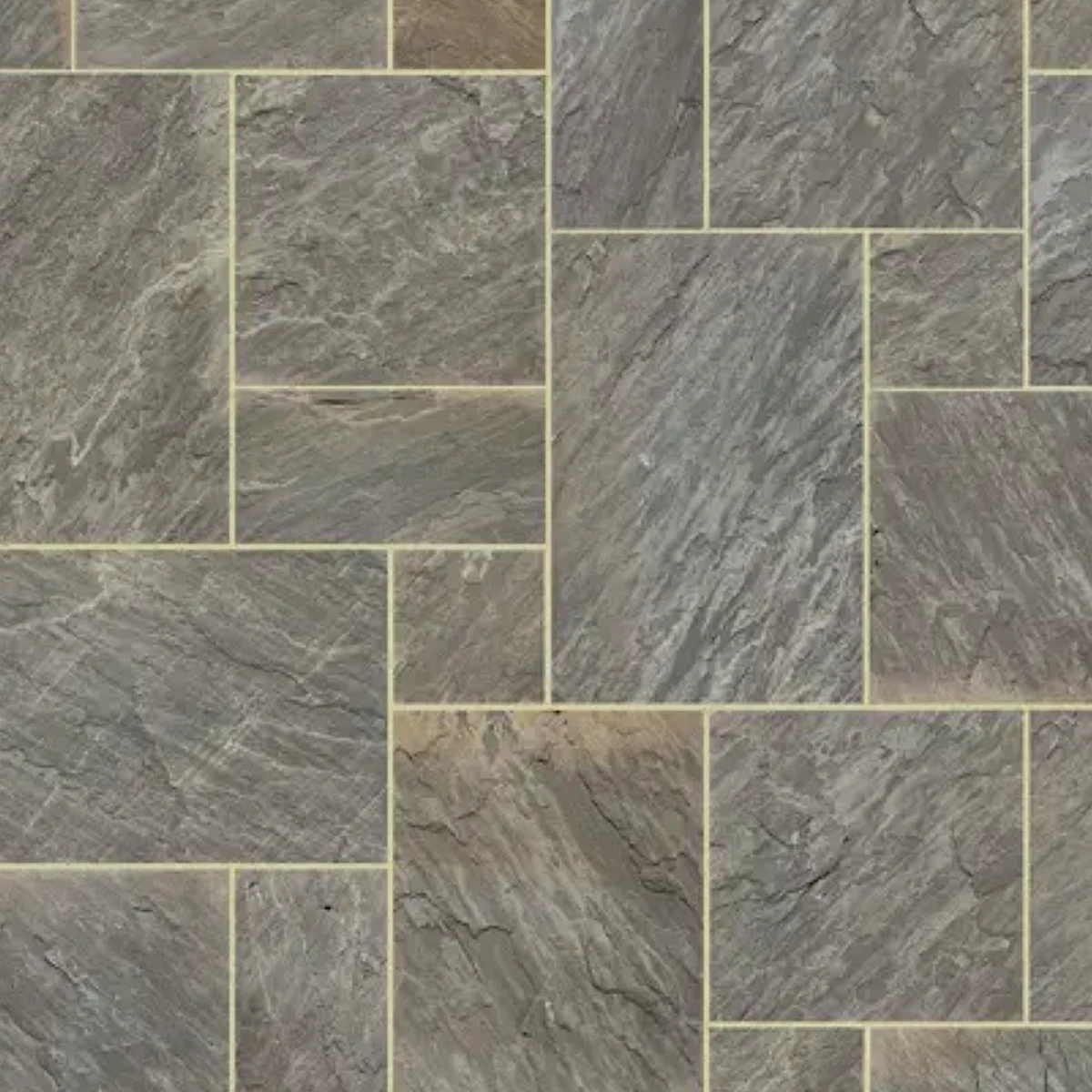 Sagar Black limestone paving pattern